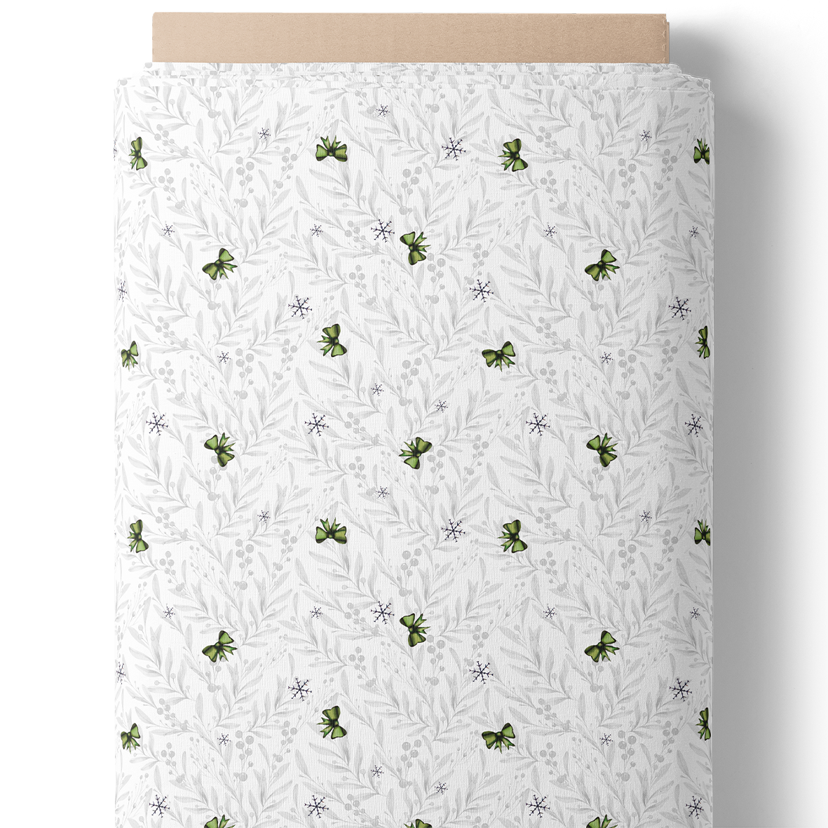 Feuillage givré et nœuds verts