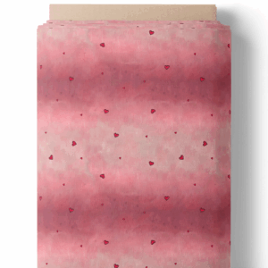 Ciel dégradé rose et petits cœurs